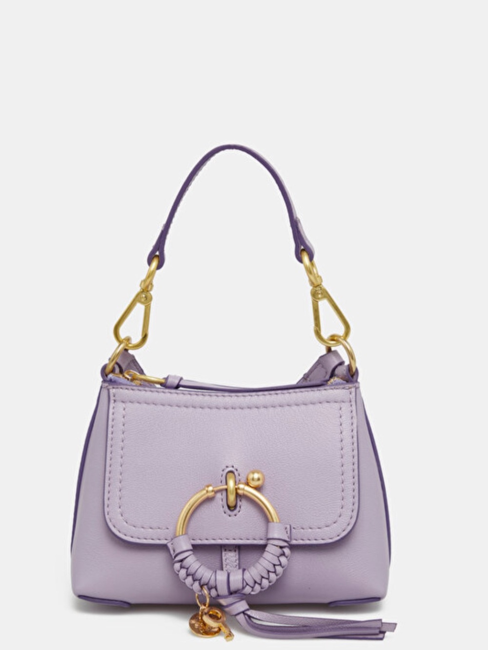 See By Chloe Lilac Mini Leather Top-Handle Bag with Braided Ring